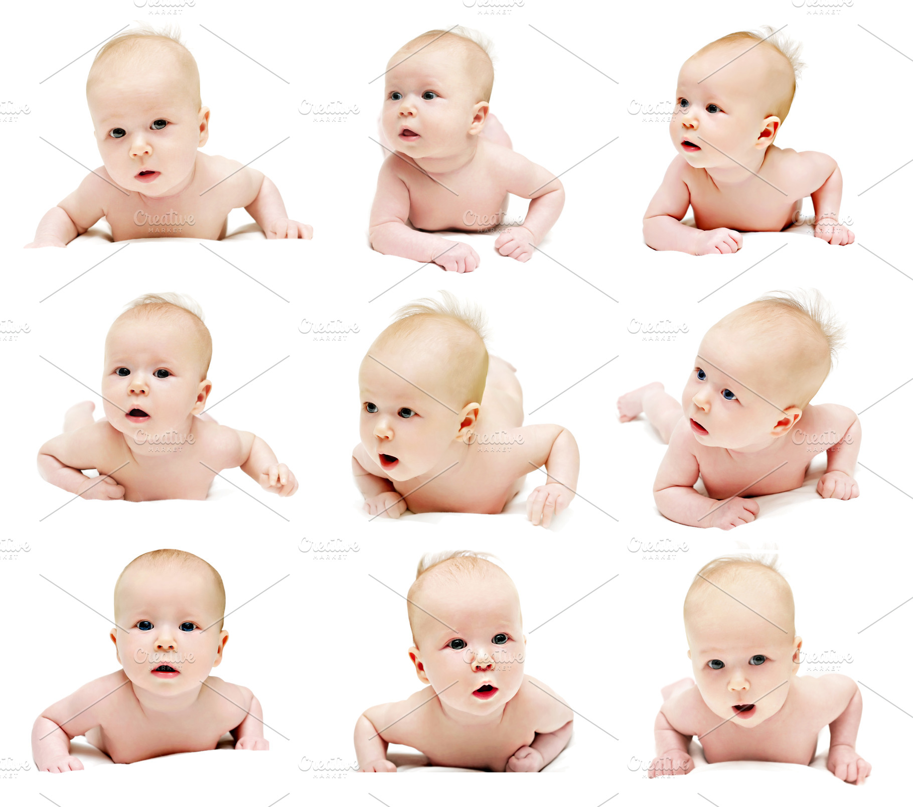 Newborn babys is crawling set, a Photo by saiko3p