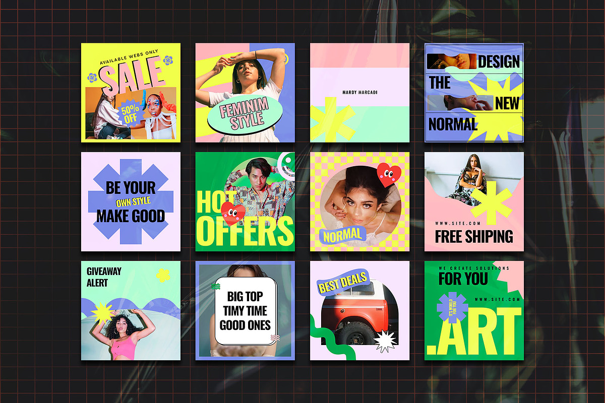 Pop-Vsual Instagram Template | PSD, a Social Media Template by Azruca (Photo 2 of 6)