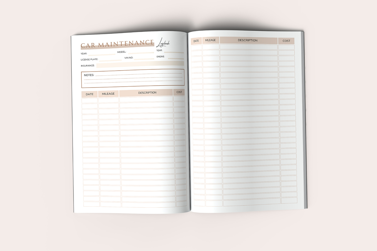 Car Maintenance Logbook, a Templates & Theme by KDPISH (Photo 3 of 4)