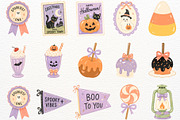 Retro Halloween Clipart Spooky PNG, a Seasonal Illustration by SugarCloudStudioArt (Thumbnail 5 of 6)