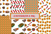 Mexican food. Hand drawn clipart., a Food Illustration by TatianaBannikova (Thumbnail 5 of 8)