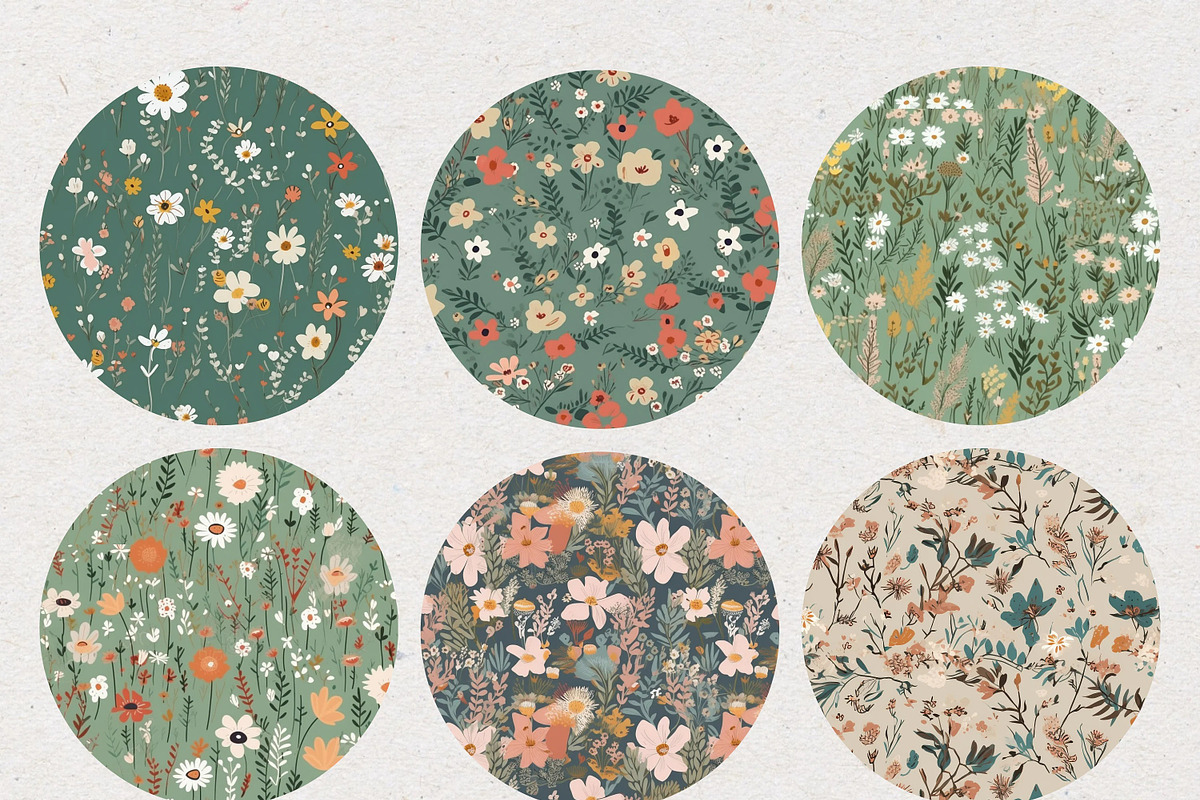 Sage Green Flower Paper Patterns, a Pattern Graphic by Natural Planners (Photo 3 of 5)
