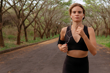 Beautiful girl go in for sports