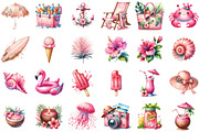 Pink Summer Clipart, an Illustration by Sublimation Artist (Thumbnail 2 of 6)