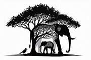 Silhouette of a Cute Elephant vector, an Illustration by Amazin_art (Thumbnail 14 of 21)