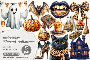Elegant Halloween Clipart, an Illustration by Dream Creation