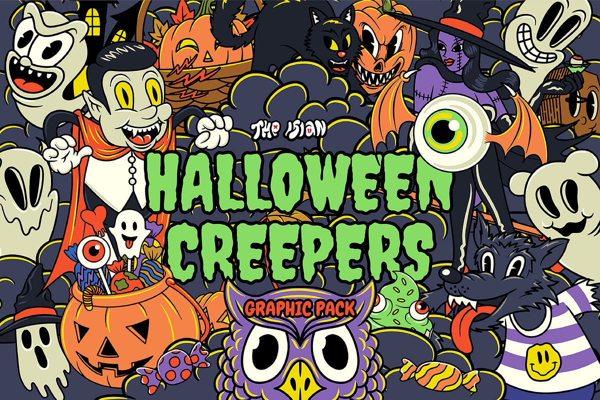 Halloween Creepers Graphic Pack, an Illustration by The Isian (Photo 1 of 17)