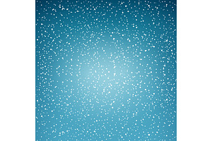 White Snowflakes On Blue Background