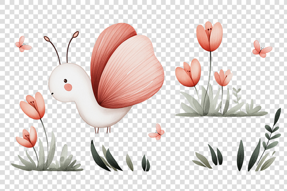 Watercolor Illustration with Cute Bu, a Decorative Illustration by BazziBa♥ (Photo 2 of 4)