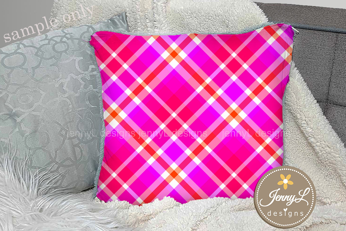 Neon Valentine Plaid Digital Papers, a Pattern Graphic by JennyL Designs (Photo 7 of 8)