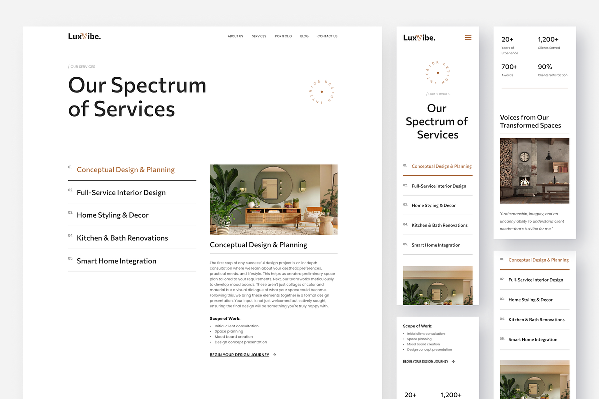 Luxvibe - Interior Design Framer, a Websites & App Template by peterdraw (Photo 5 of 5)