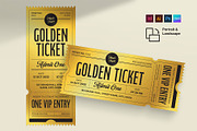 Golden Ticket Template, an Invitation Template by BrandPacks (Thumbnail 1 of 4)