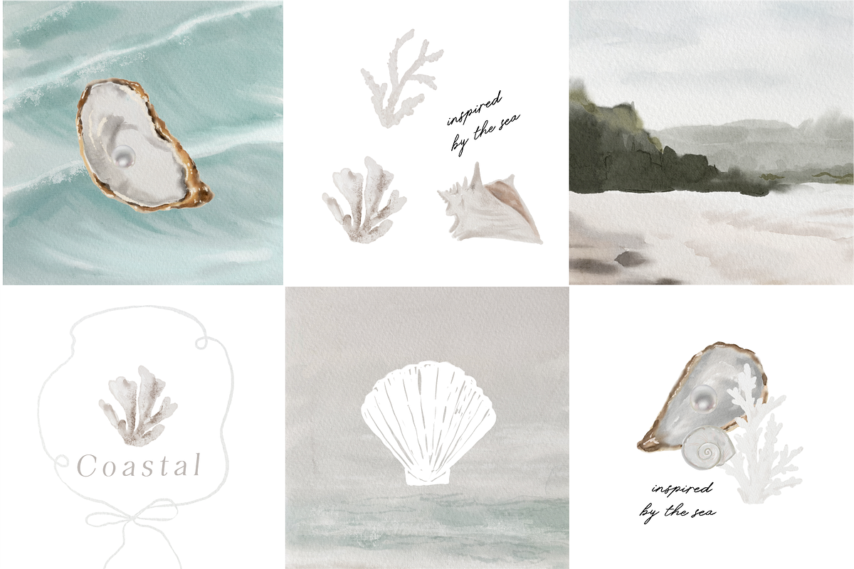Coastal hand-painted watercolor, a Decorative Illustration by Youksy (Photo 14 of 17)