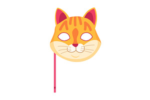 Adorable and Cute Cartoon Cat Mask, an Animal Illustration by the8monkey