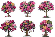 Whimsical Valentines Day Heart Tree, an Illustration by CraftArtStudio (Thumbnail 6 of 6)