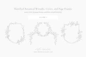 Sketched Botanical Crests & Wreaths