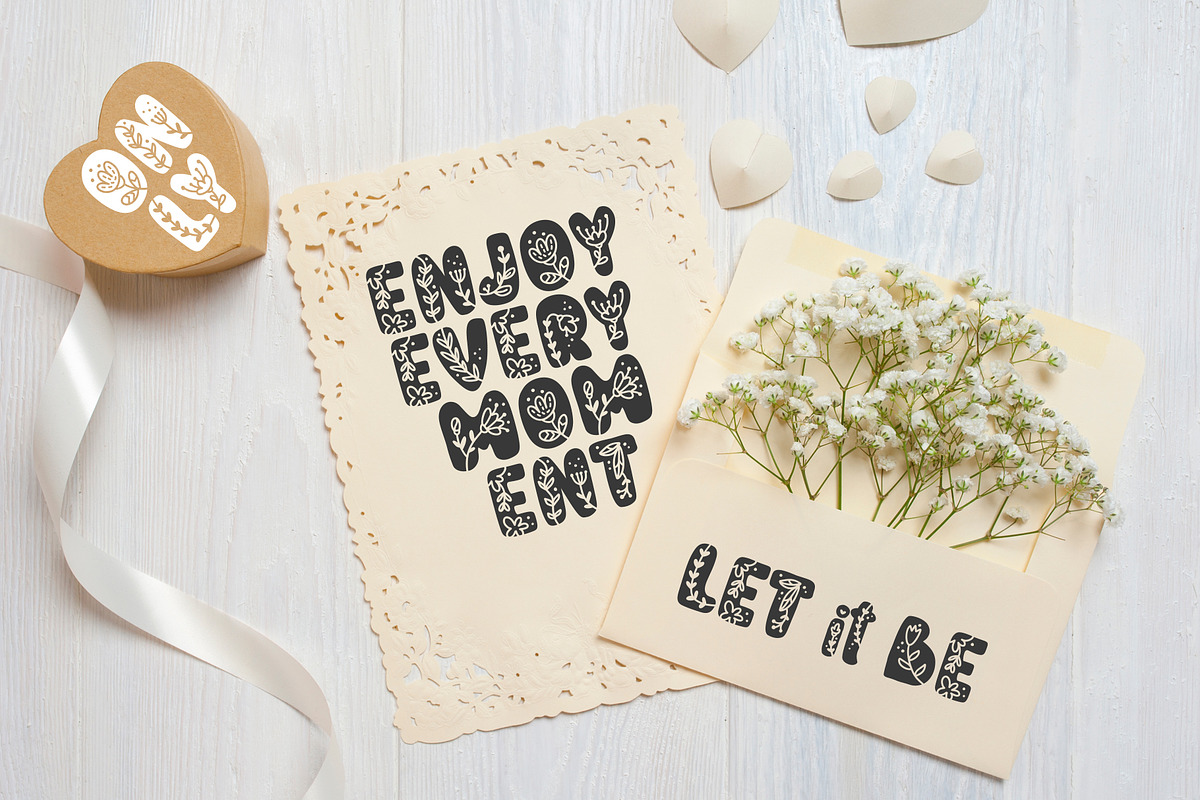 Flower Hand Drawn display Font, a Script Font by Happy Letters (Photo 6 of 10)