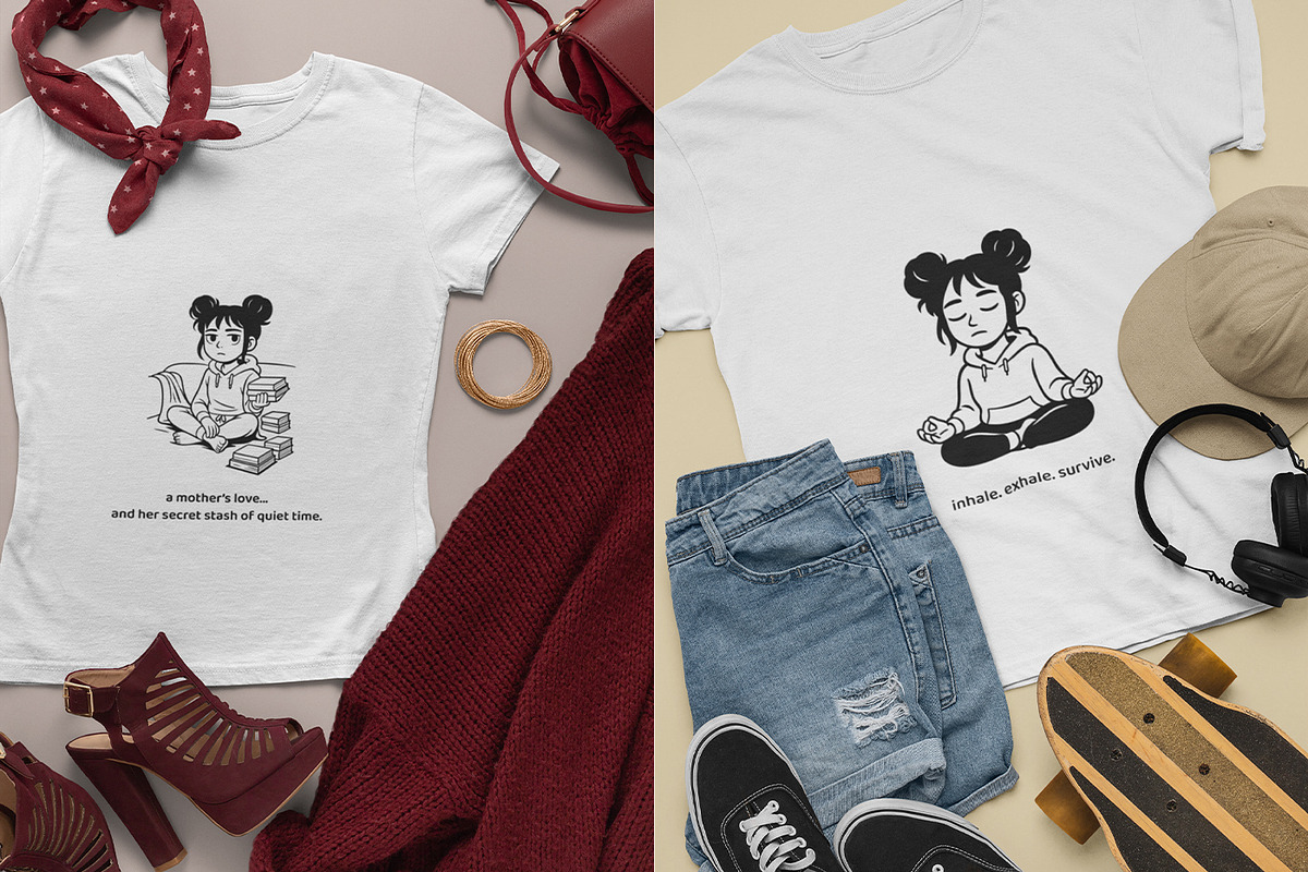 Moody Mother's Day Bundle - 5designs, an Illustration by MuzaArtStudio (Photo 2 of 6)