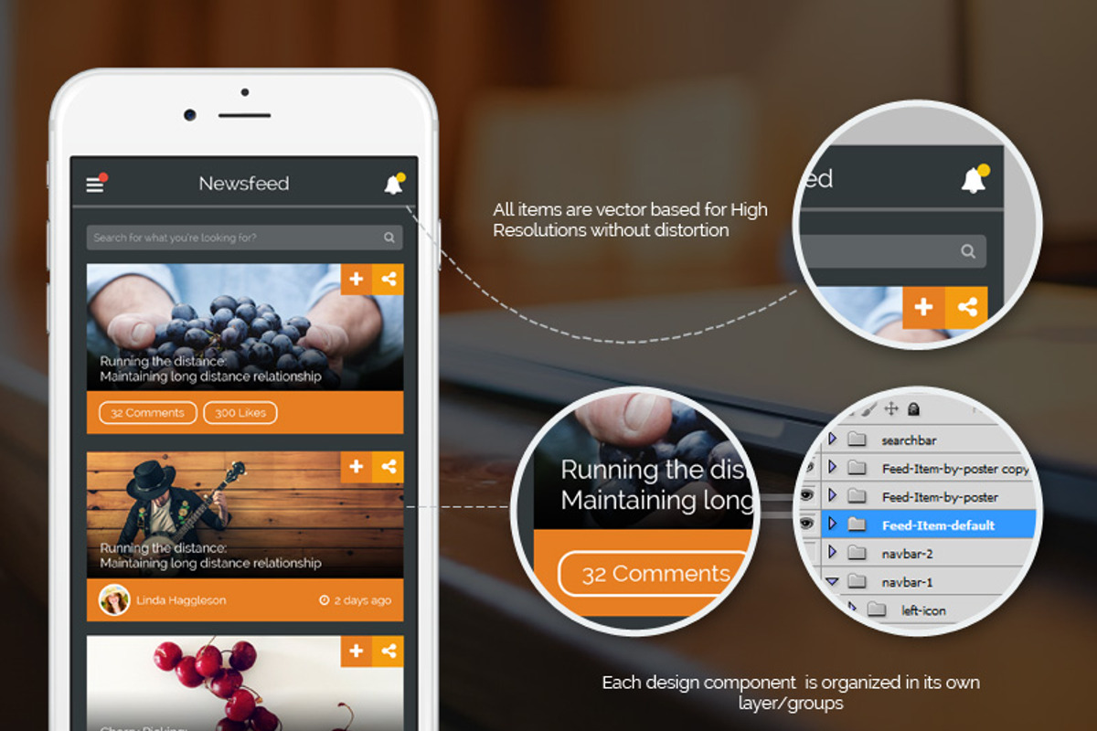 Rubyonic - Mobile PSD UI pack, a Graphic by Audacitus (Photo 3 of 5)