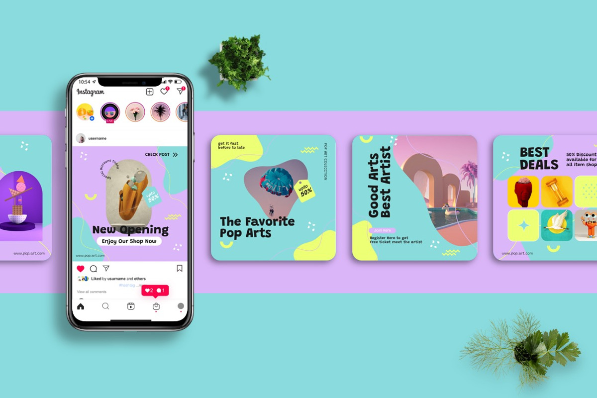 Creata - Pop Art   Instagram Post, a Social Media Template by Dhabee (Photo 2 of 5)