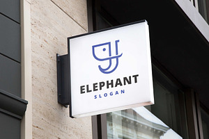 Letter J Elephant Logo