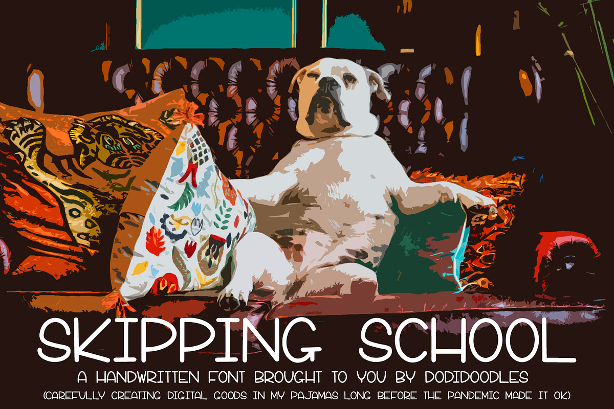 Sale Skipping School Font, a Sans Serif Font by Jodi Van der Kruik (Photo 1 of 7)