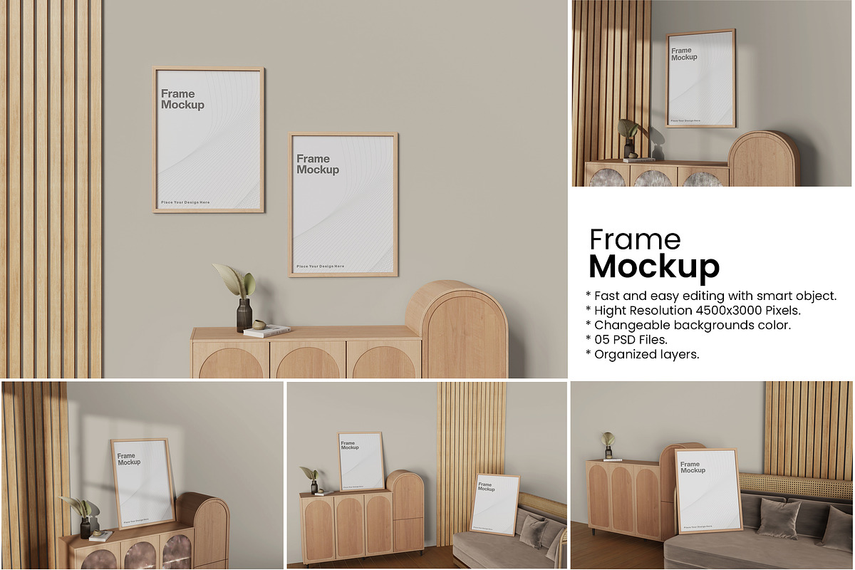 Frame Mockup, a Product Mockup by Indah (Photo 1 of 6)