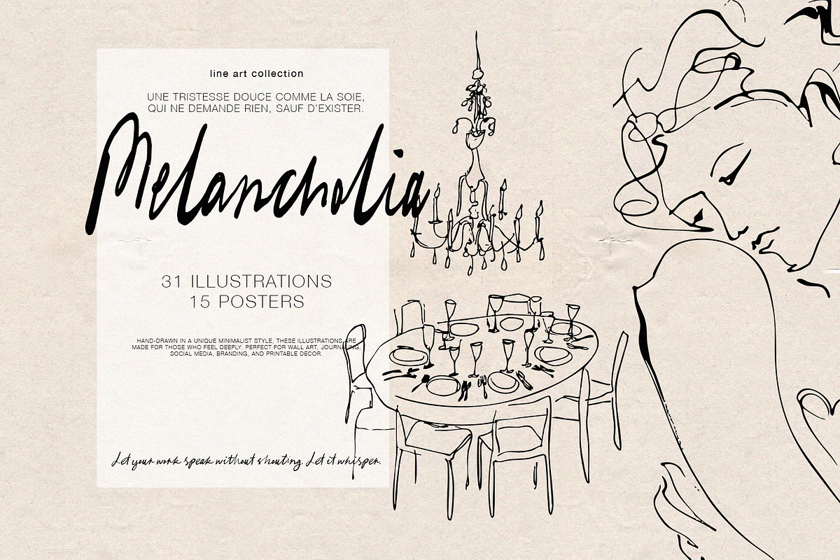 Melancholia - Minimalist Line Art, an Object Illustration by Purple (Photo 3 of 10)
