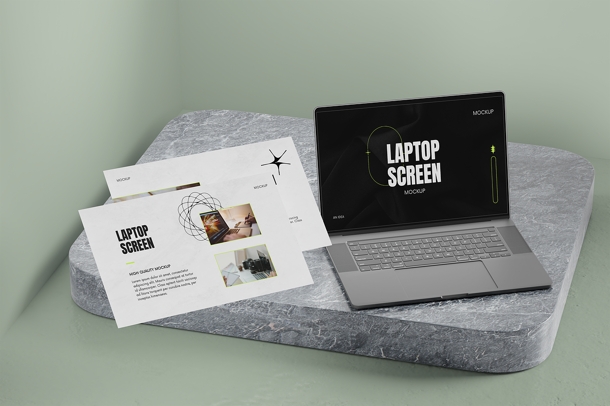 Laptop Screen Mockup, a Wearable Device Mockup by xavier_studio (Photo 5 of 5)
