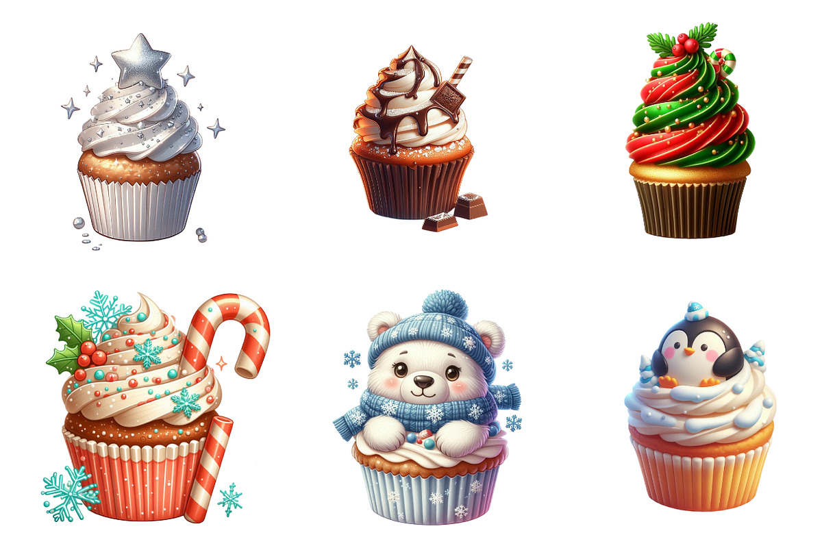Christmas Cupcake Sublimation PNG, an Illustration by SinaCreation (Photo 5 of 7)