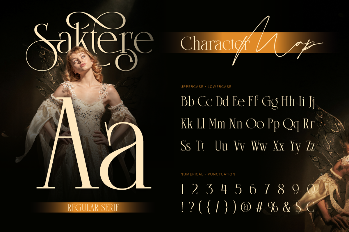 Saktere - Elegant Serif and Script, a Serif Font by Burntilldead (Photo 2 of 12)
