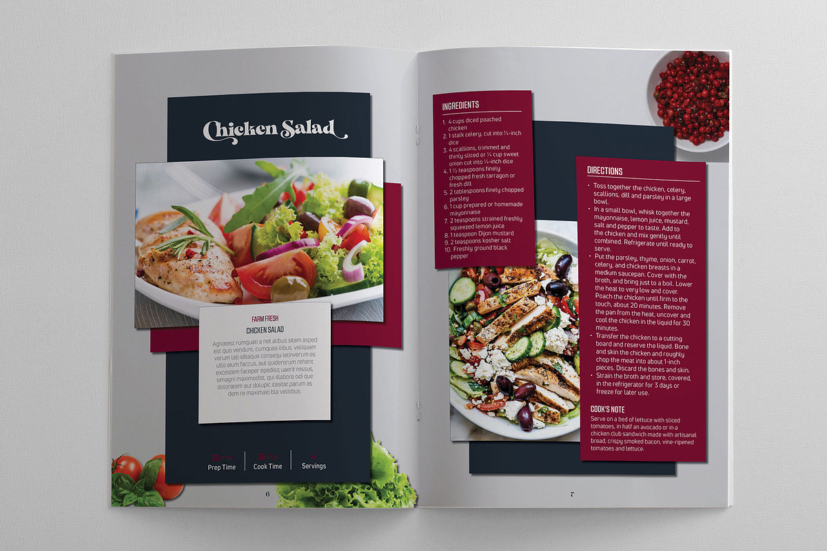 Recipe, Menu and Cookbook Template, a Magazine Template by Machel Design (Photo 5 of 12)