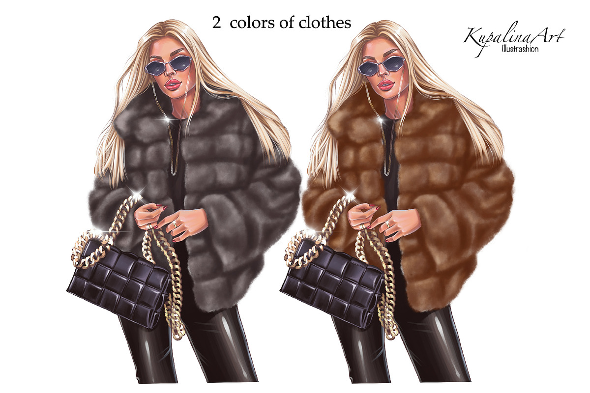 Winter Fashion girl clipart, an Illustration by KupalinaArt (Photo 4 of 6)