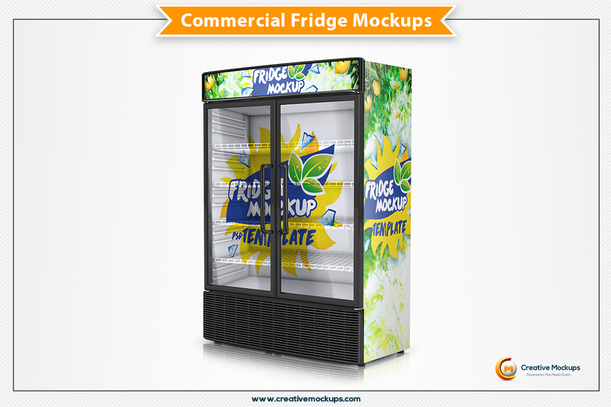 Commercial Fridge Mockup, a Merchandise Mockup by Plus Media (Photo 1 of 3)