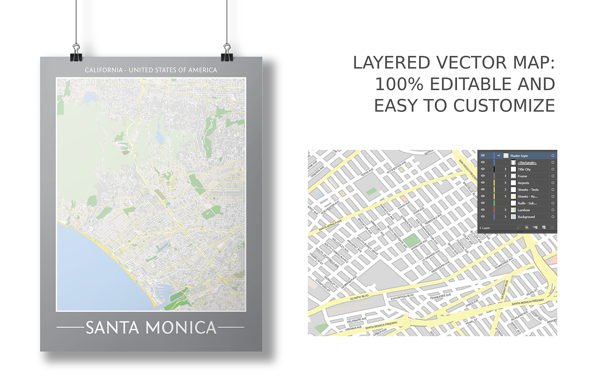 Santa Monica Street Map - City Map, an Education Illustration by Cartorical (Photo 2 of 4)