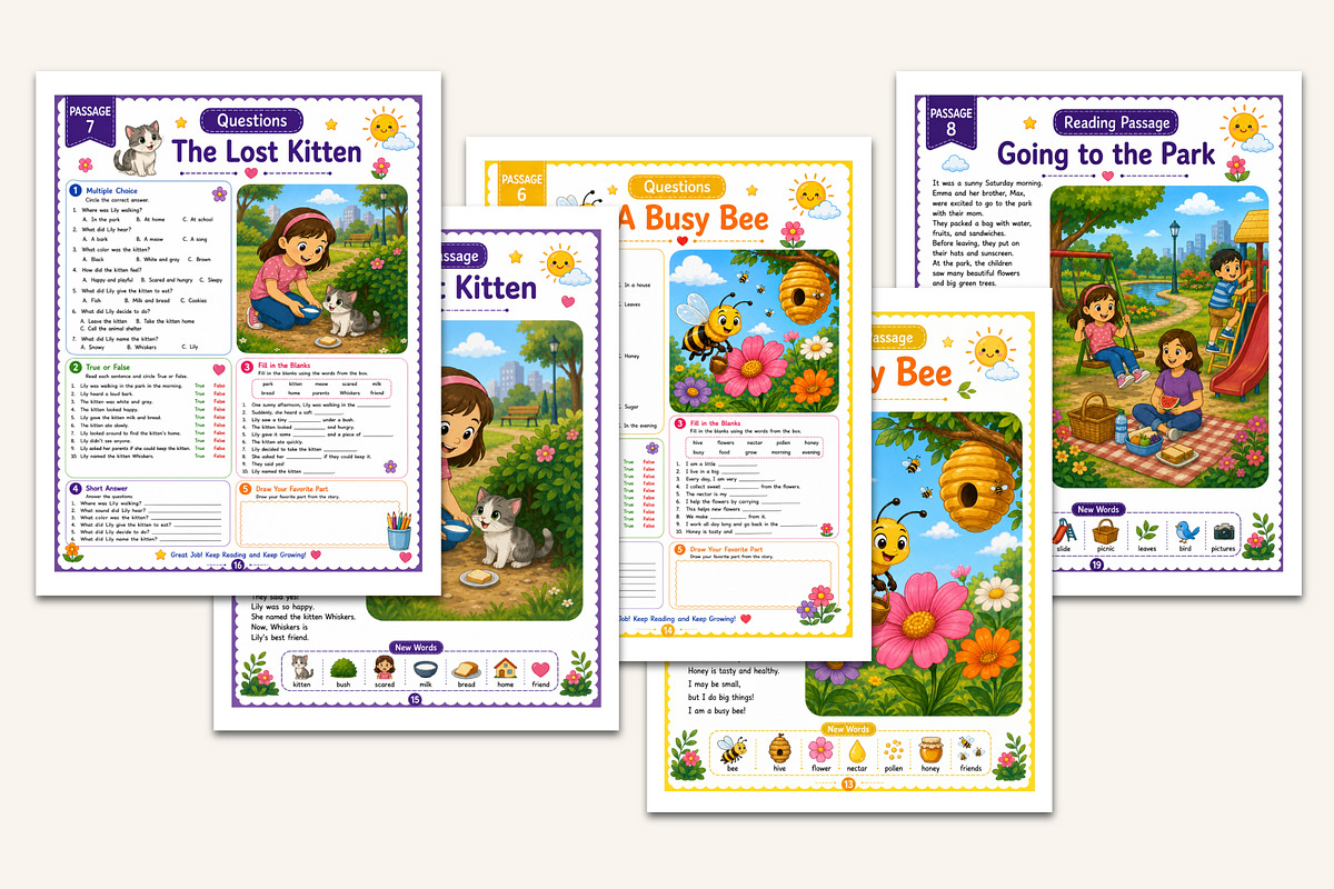 Reading Comprehension Workbook, a Stationery Template by Designmela01 (Photo 3 of 5)
