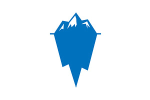 Blue iceberg with snowy mountain top, an Illustration by GraphiShop
