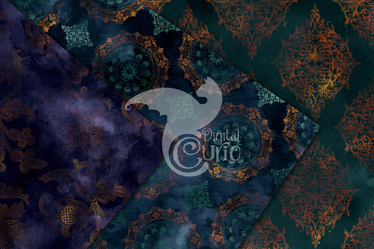 Watercolor Copper Damask Textures, a Texture Graphic by Digital Curio (Photo 5 of 7)