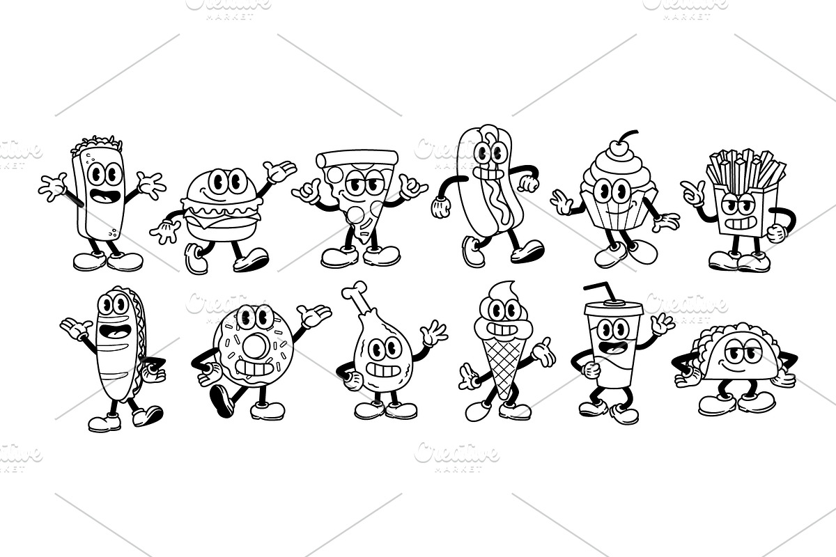 Vector Cartoon Fast Food Characters, an Illustration by Andres M Rodriguez (Photo 4 of 5)