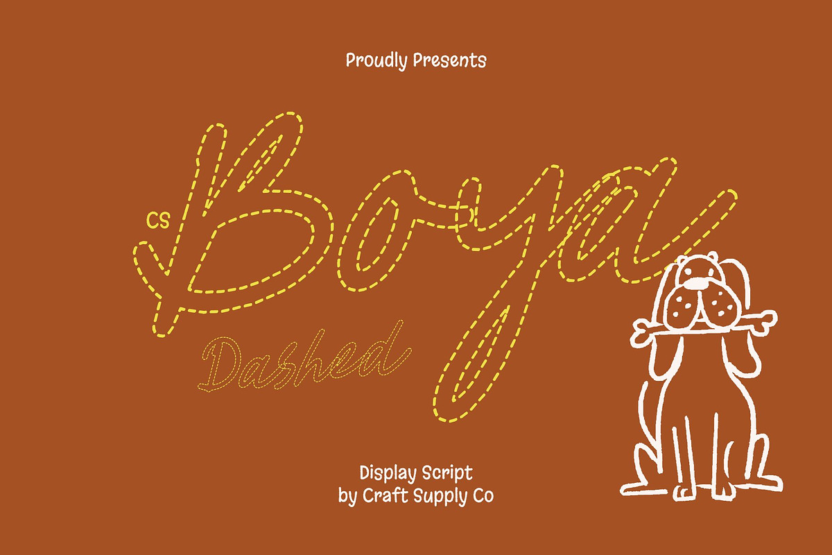 CS Boya Dashed, a Script Font by Craft Supply Co. (Photo 1 of 8)