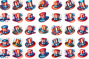 4th of July Hat Watercolor Desing, an Illustration by Designking (Thumbnail 4 of 4)
