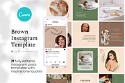 Boho Instagram Template Canva, a Social Media Template by DesignKora (Thumbnail 1 of 8)