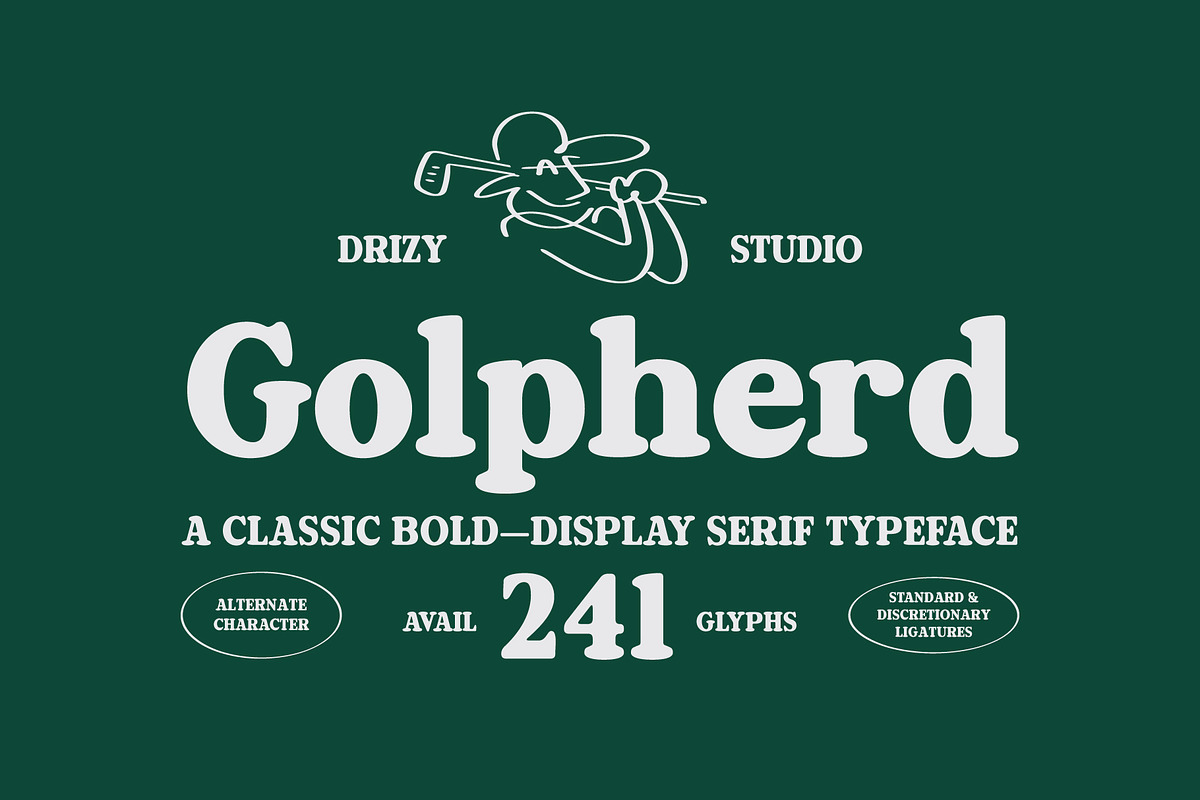 Golpherd – Classic Bold Display Font, a Serif Font by Drizy (Photo 1 of 10)