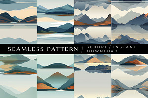 8 Serene Loch Seamless Patterns, a Pattern Graphic by Inknfolly