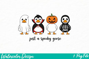 Just a Spooky Goose PNG, an Illustration by Watercolor design (Thumbnail 1 of 3)