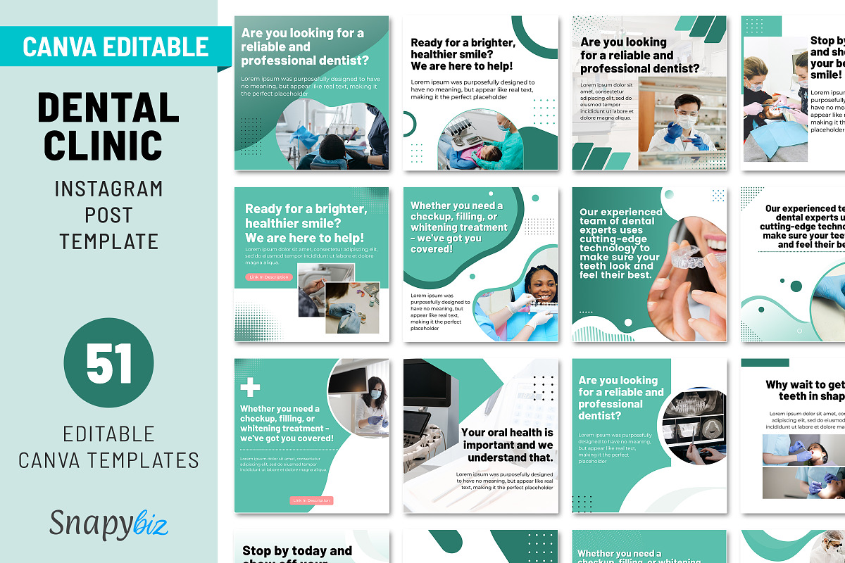 Dentist Instagram Template, a Templates & Theme by Snapybiz (Photo 1 of 10)