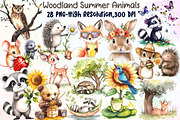Woodland Summer Animals Clipart, an Illustration by Sublimation Artist (Thumbnail 1 of 6)