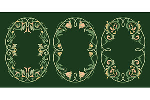 Set of art nouveau frames with, an Object Illustration by art PVP - market