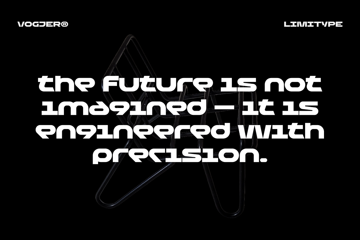 Vogjer - Bold Futuristic Font, a Sans Serif Font by limitype (Photo 5 of 14)