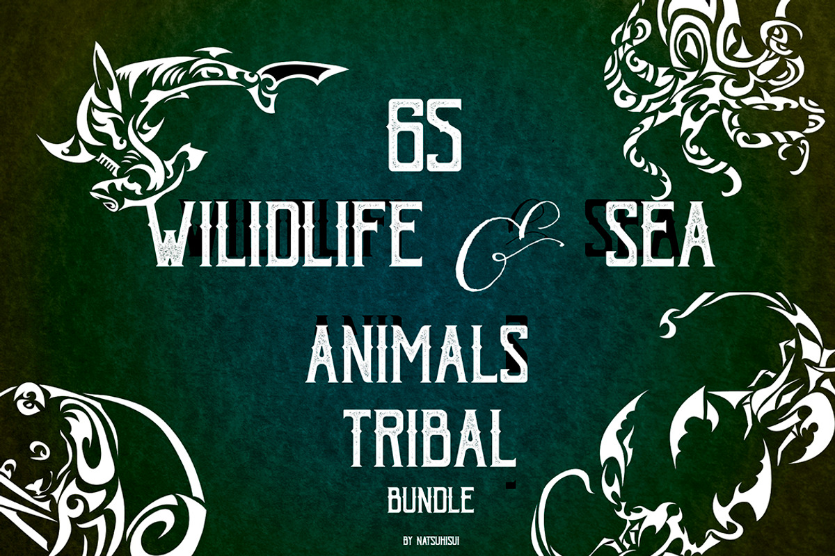 65 Wildlife & Sea Animals Tribals, a Pattern Graphic by Natsuhisui (Photo 1 of 8)